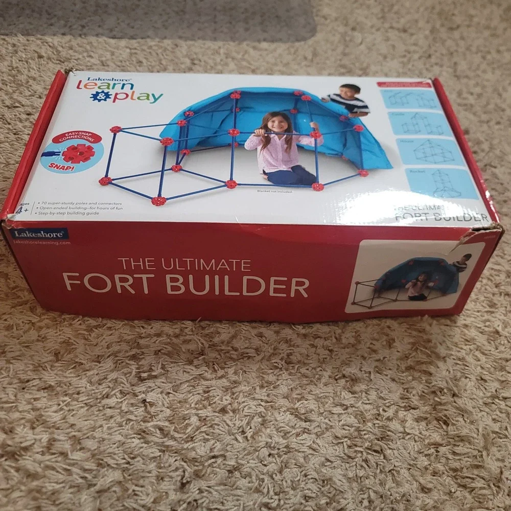 Lakeshore The Ultimate Fort Builder Kids Unisex Blue Red 70 Piece STEM Toy HH938